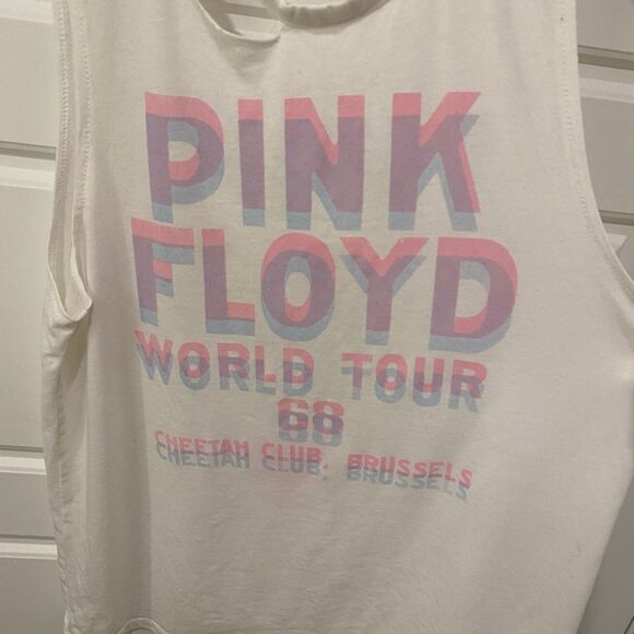 Lucky Brand Pink Floyd Sleeveless Distressed Strap Back Tank. Lucky White. Small - Picture 7 of 13